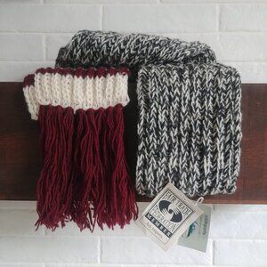 NEW WITH TAGS Ark Imports 100% New Zealand wool long thick scarf salt pepper